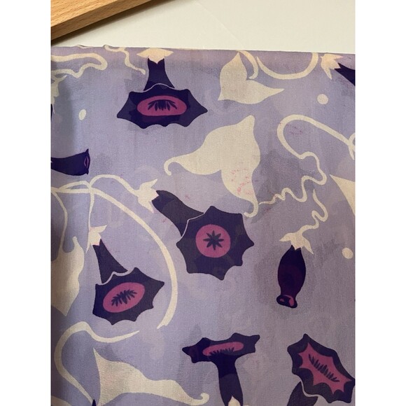 Vintage Art Deco 100% Silk Lavender Honey Suckle Floral & Butterfly Pattern - Picture 4 of 5
